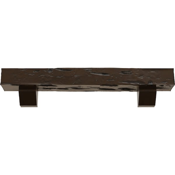 Kit W/ Ashford Corbels, Burnished Mahogany, 8H X8Dx84W Pecky Cypress Faux Wood Fireplace ManteL